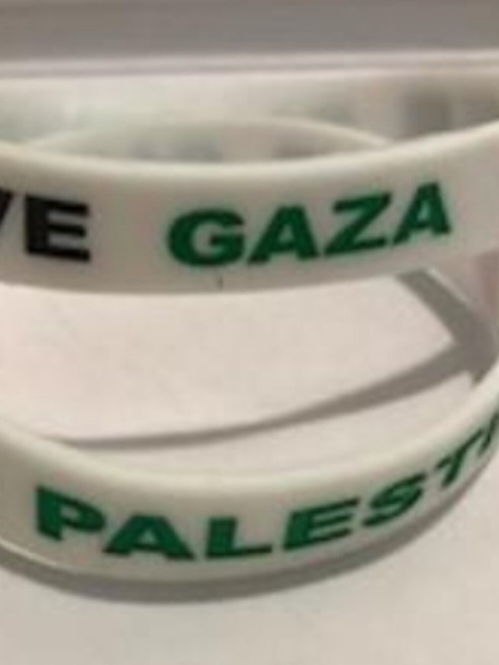 Set of 2 (Two) WHITE Free Palestine with Flag Silicone Rubber Bracelet